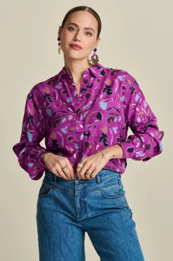 BLOUSE Milly Featherfest Cactus Pink